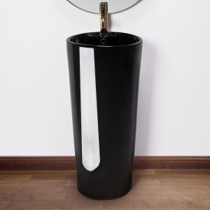 LAVOAR STATIV BLANKA, 84 CM, NEGRU, DIN CERAMICA, CALITATE SUPERIOARA
