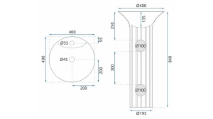 LAVOAR STATIV HOPE, 84 CM, ALB, DIN CERAMICA, CALITATE SUPERIOARA - Img 6