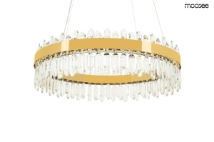 LUSTRA AMIRA 80 GOLD, CONFECTIONATA DIN CRISTALE SI METAL, STIL MODERN