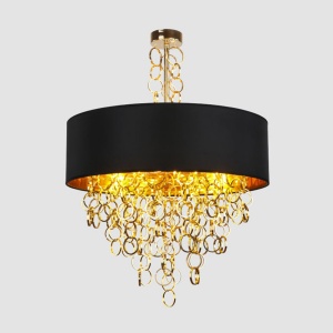 LUSTRA BLACK GOLD APP638-3CP, 45 cm, NEGRU AURIU, DIN METAL, PLASTIC SI TEXTIL, STIL MODERN, TU - Img 3