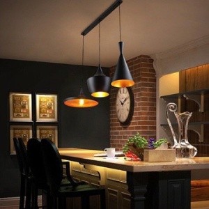 LUSTRA COSTA NEGRU 3 PENDULE MODEL 1 DESIGN INDUSTRIAL