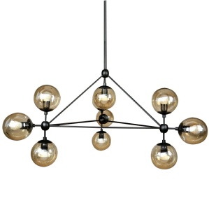 LUSTRA CU 10 BECURI APP246-10C, 86x105 cm, NEGRU, DIN METAL, STIL MODERN, TU