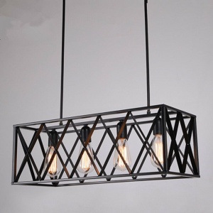 LUSTRA CU 4 BECURI LOFT METAL APP260-4C, 63x25x84 cm, NEGRU, DIN METAL, STIL MODERN, TU - Img 2