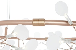 LUSTRA CU LED, FLORA 120, CONFECTIONATA DIN METAL, CUPRU, STIL MODERN - Img 6