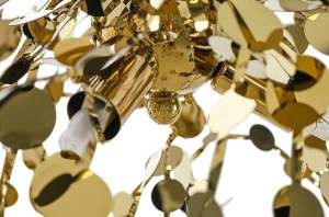 LUSTRA CU LED-URI MONETE SINGLE, AURIE, CONFECTIONATA DIN METAL, STIL MODERN - Img 3