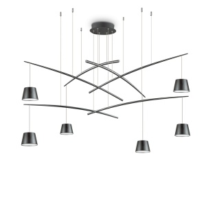 LUSTRA FISH SP6, NEGRU, DIN METAL, STIL MODERN