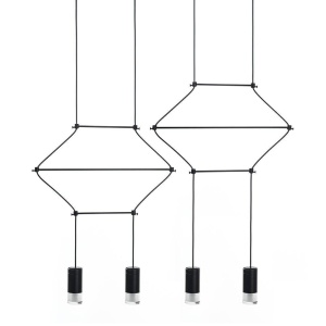 LUSTRA FLUSSO LINE 4, CONFECTIONATA DIN METAL, NEAGRA, STIL INDUSTRIAL