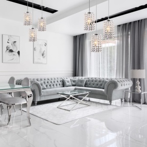 LUSTRA GLAMOR CRYSTAL APP731-3CPR, 27x103 cm, ARGINTIU, DIN METAL DE INALTA CALITATE SI CRISTALE, STIL MODERN, TU - Img 5