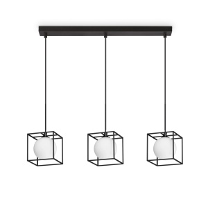 LUSTRA LINGOTTO SP3 SINGLE, NEGRU MAT, DIN METAL SI STICLA, STIL MODERN