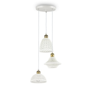 LUSTRA LUGANO SP3, ALB, DIN METAL, STIL CLASIC