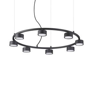 LUSTRA MINOR SP8 ROUND, NEGRU, DIN METAL, STIL MODERN