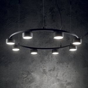 LUSTRA MINOR SP8 ROUND, NEGRU, DIN METAL, STIL MODERN - Img 2