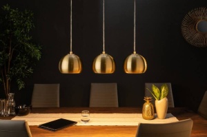 LUSTRA MODERNA GOLDEN BALL 3 , COD 39440, STIL MODERN, REALIZATA DIN METAL AURIU