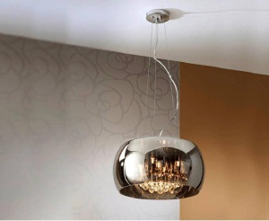 LUSTRA/PLAFONIERA ARGOS, 40 CM, CROM/TRANSPARENT, DIN METAL SI STICLA, STIL MODERN