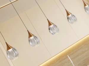 LUSTRA/PLAFONIERA CORINA, CU TELECOMANDA, 35/180 CM, NEGRU MAT/CUPRU, DIN METAL SI ACRIL, STIL MODERN - Img 2