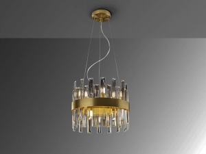 LUSTRA/PLAFONIERA GRACE, 35 CM, AURIU PERIAT/TRANSPARENT, DIN METAL SI STICLA, STIL MODERN - Img 6