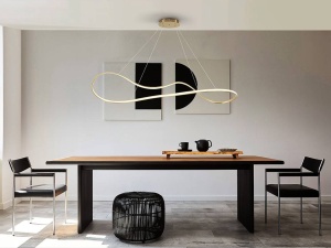 LUSTRA/PLAFONIERA LIA, CU TELECOMANDA, 146 CM, AURIU/OPAL, DIN METAL SI SILICON, STIL MODERN