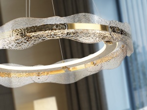 LUSTRA/PLAFONIERA LIRA, 60 CM, AURIU PERIAT/TRANSPARENT, DIN METAL SI STICLA, STIL MODERN - Img 2