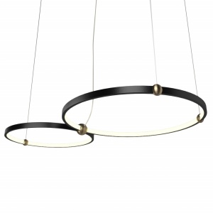 LUSTRA RING CU TELECOMANDA APP763-30-50, 80x50 cm, NEGRU SI AURIU, DIN METAL DE INALTA CALITATE, STIL MODERN, TU - Img 2