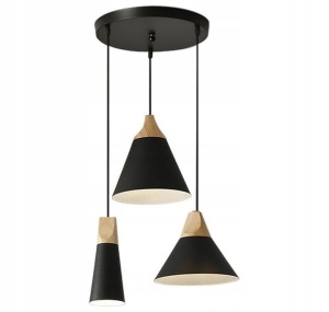 LUSTRA SCANDI SET CPR BLACK, 42x124/100 cm, NEGRU, DIN METAL SI LEMN DE INALTA CALITATE, STIL MODERN, TU
