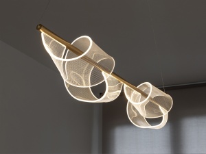LUSTRA VELAS SCHULLER, 100 CM, AURIU MAT/OPAL, DIN METAL SI METACRILAT MICROIMPRIMAT, STIL MODERN - Img 4