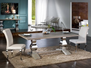 MASA 200CM, ANTICA, COD 591983, METAL SI LEMN MASIV, DESIGN RETRO