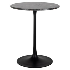 MASA BISTRO CARLTEN, NEGRU, 65Ø, 825228, CONFECTIONATA DIN METAL, MDF SI MARMURA MARO IRLANDEZA, STIL MODERN