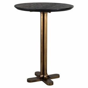 MASA DE BAR REVELIN, 81 CM, NEGRU/AURIU ANTICHIZAT, DIN LEMN DE MANGO SI METAL, RICHMOND INTERIORS