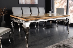 MASA DE SUFRAGERIE, BAROC MODERN BARRACUDA, 200CM, METAL, LEMN TEC, STICLA, ARTIM GROUP SELECTION