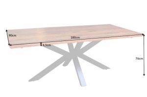 MASA DE SUFRAGERIE, GALAXIE II 180CM, LEMN MASIV SHEESHAM SI METAL, ARTIM GROUP SELECTION - Img 6