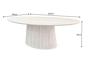 MASA DE SUFRAGERIE OVALA, ART DECO 220CM, LEMN DE MANGO, ARTIM GROUP SELECTION - Img 5