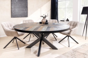 MASA DE SUFRAGERIE ROTUNDA, MOUNTAIN 140CM, MULTICOLOR, MDF/METAL, INVICTA INTERIOR - Img 4