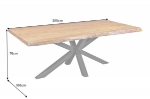 MASA DE SUFRAGERIE, WILD 200CM, LEMN DE SALCAM SI METAL, NATUR/NEGRU - Img 7