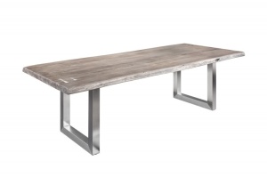 MASA DINING 200 CM, MAMMUT ARTWORK, DIN LEMN MASIV DE SALCAM GRI STIL VINTAGE - Img 6