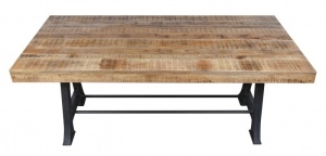 MASA DINING 200CM, INDUSTRIAL, DIN LEMN MASIV MANGO, COD 40514, ASPECT RETRO - Img 2