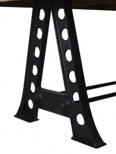 MASA DINING 200CM, INDUSTRIAL, DIN LEMN MASIV MANGO, COD 40514, ASPECT RETRO - Img 4