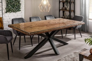 MASA DINING 200CM, STIL INDUSTRIAL, BARRACUDA, COD 39662, DIN METAL SI LEMN MASIV