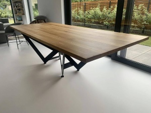 MASA DINING AXEL, EXTENSIBILA, 260/340, STEJAR/NEGRU, STIL MODERN B2