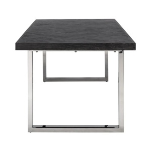 MASA DINING BLACKBONE, 220 CM, NEGRU RUSTIC/CROM, DIN STEJAR SI METAL, RICHMOND INTERIORS - Img 4