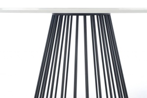 MASA DINING BRODWAY, CU EFECT DE MARMURA ALBA/NEGRU, 110 CM, BLAT DIN MDF SI PICIOR DIN METAL, STIL MODERN - Img 8
