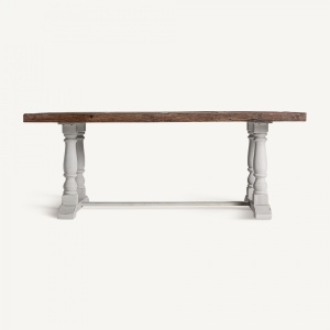MASA DINING CIRELLA, MARO SI ALB, REF. REF. 33080, PRELUCRATA MANUAL, CONFECTIONATA DIN LEMN DE ULM RECICLAT, STIL MODERN