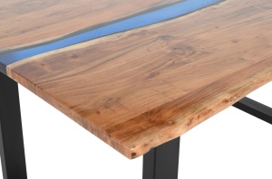 MASA DINING, COAST 160CM, DIN LEMN DE SALCAM, RASINA EXPOXIDICA SI PICIOARE DIN METAL, ARTIM GROUP SELECTION - Img 4