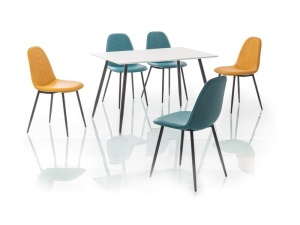 MASA DINING FLORO 120x80 ALB/NEGRU STIL SCANDINAV SIGNAL - Img 2