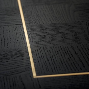 MASA DINING GAMBIT, 220 CM, NEGRU/AURIU MAT, BLAT DIN LEMN SI PICIOARE DIN METAL, STIL MODERN, ATR - Img 4