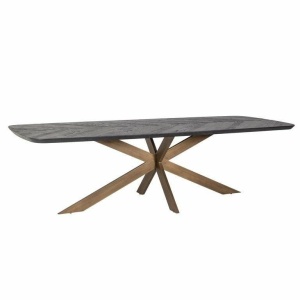 MASA DINING HAYLEY, 280 CM, NEGRU/MARO INCHIS, DIN STEJAR RECICLAT SI METAL, RICHMOND INTERIORS