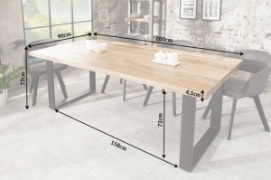 MASA DINING, IRON 200CM, DIN LEMN DE MANGO SI METAL, ARTIM GROUP SELECTION - Img 7