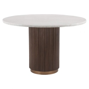 MASA DINING MAYFIELD, 140 CM, EFECT DE MARMURA ALBA/MARO, DIN MARMURA, LEMN SI METAL, RICHMOND INTERIORS