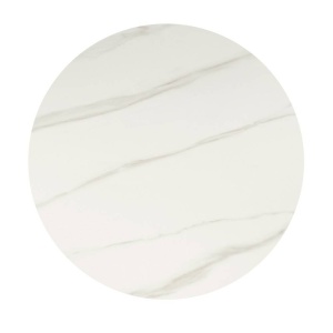 MASA DINING PARMA, EFECT DE MARMURA ALBA/NEGRU, 130 CM, BLAT DIN CERAMICA SI PICIOR DIN METAL, STIL MODERN - Img 3