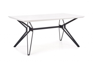 MASA DINING PASCAL, ALB/NEGRU, 160 CM, BLAT DIN MDF LACUIT SI PICIOARE DIN METAL, STIL MODERN - Img 4