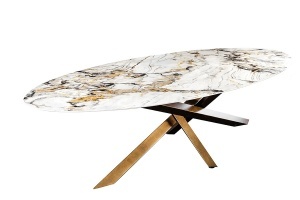 MASA DINING, SCULPTURE 280CM, CADRU DIN METAL SI BLAT DIN CERAMICA, ASPECT MARMURA, ARTIM GROUP SELECTION - Img 5